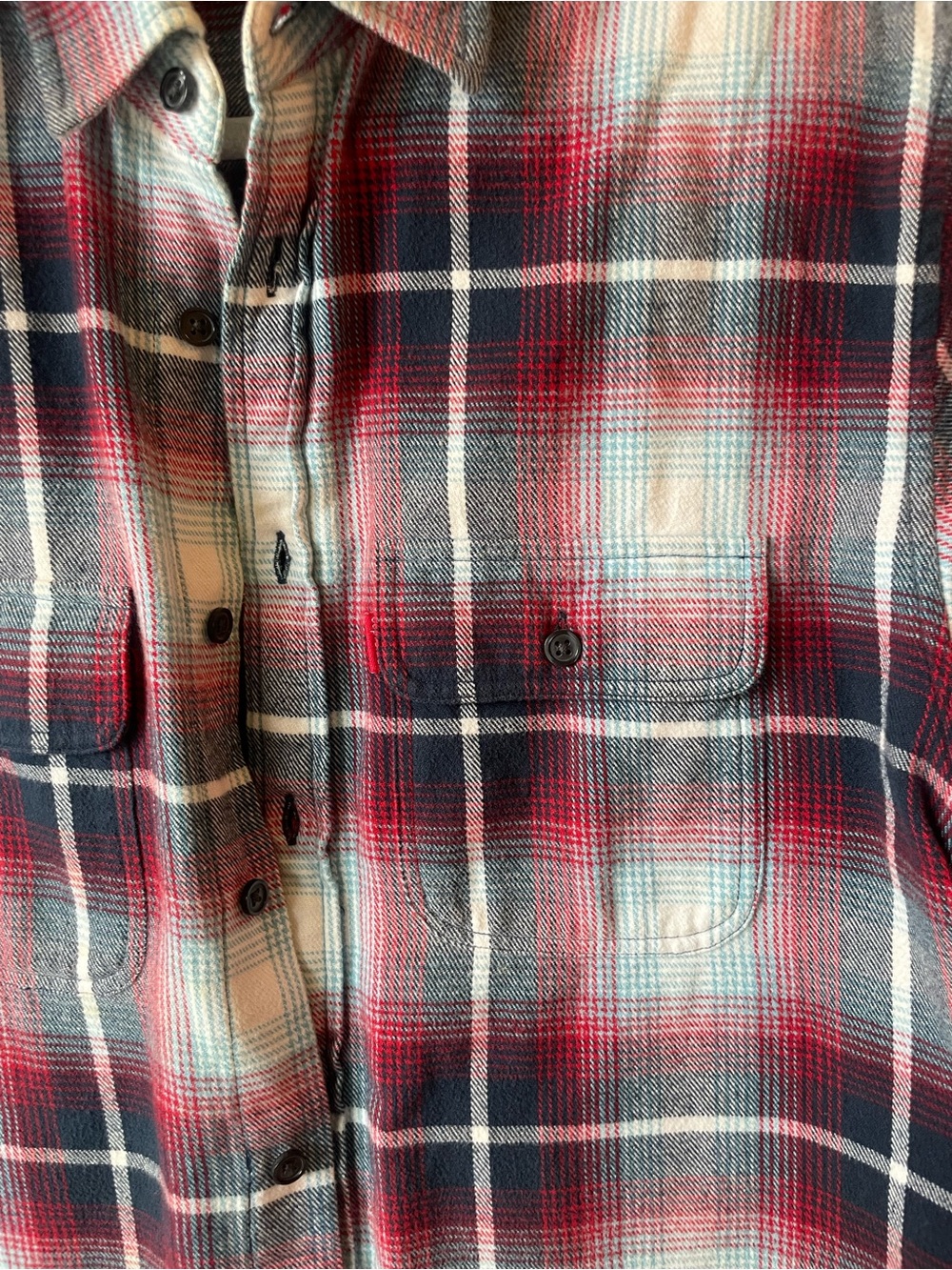Supreme Red Navy White Plaid Short-Sleeve Button-Down Shirt WORN ONCE - Picture 3 of 4